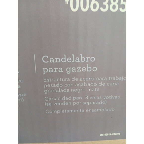 ALLEN + ROTH GAZEBO CHANDLER MATTE BLACK STEEL FRAME HOLDS 8 VOTIVE CANDLES - Picture 7 of 16